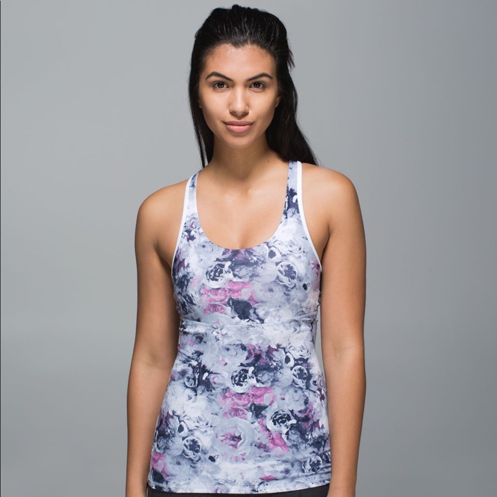 Lululemon Cross Back Moody Mirage Floral Tank Top